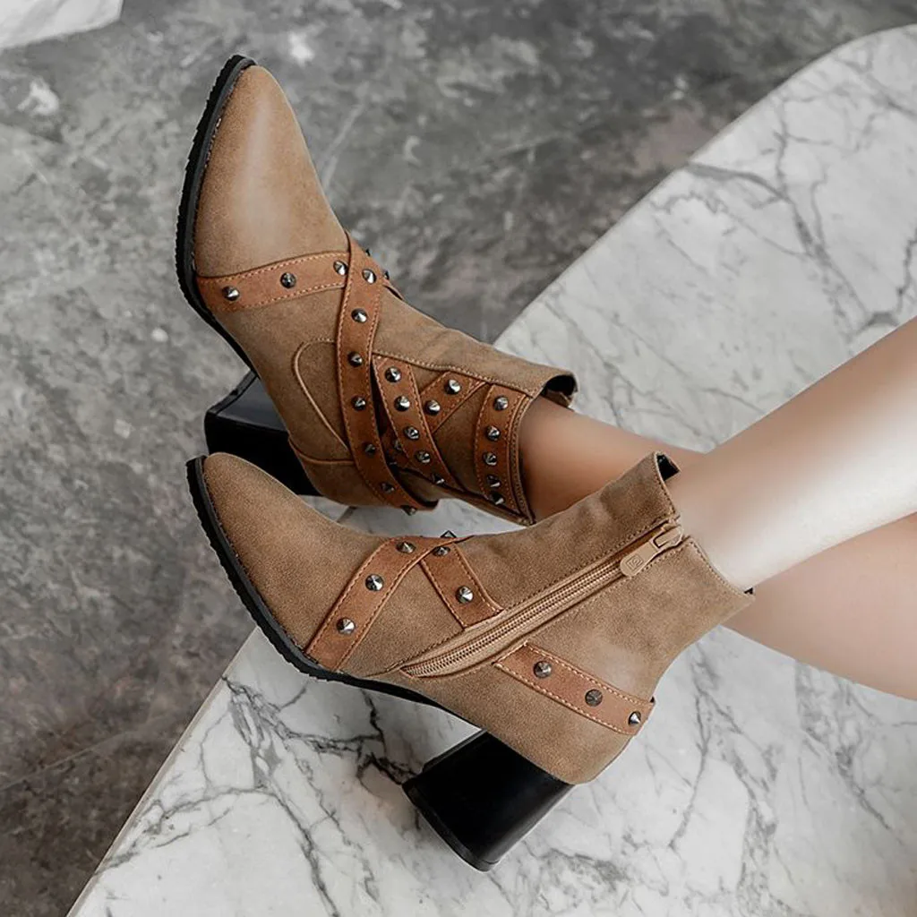 SAGACE/Модные женские короткие ботильоны на платформе Ботинки толстом каблуке