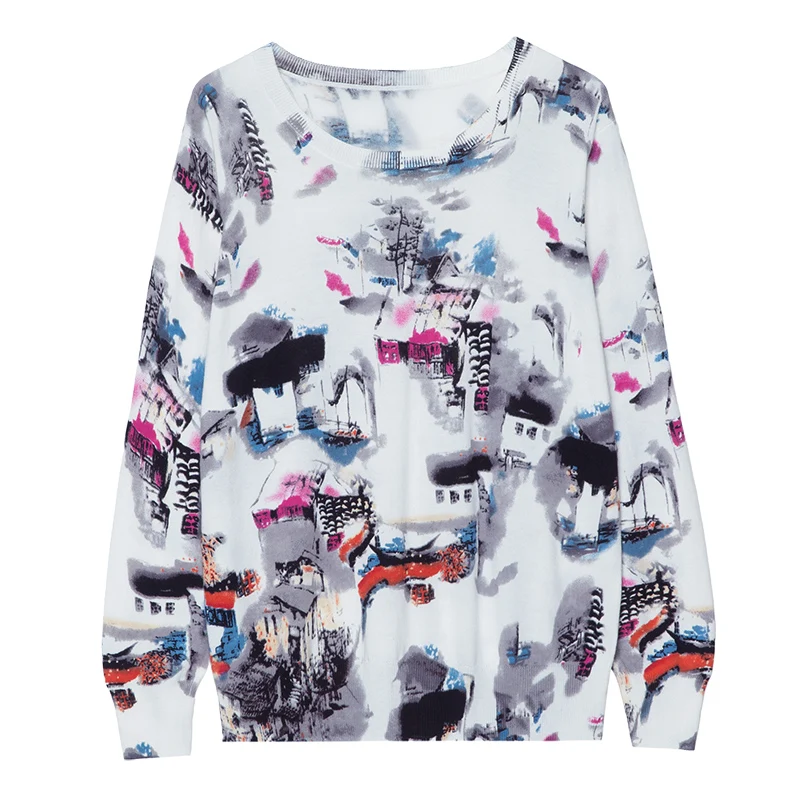 Вязаный свитер пуловеры джемперы тонкие с длинным рукавом Осень-зима модная