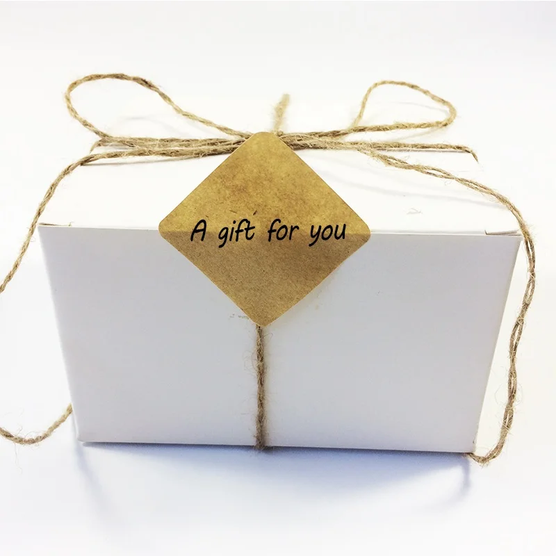 

100PCS/Lot New Square design Kraft Blank Sealing sticker for Handmade Products DIY note gift package label