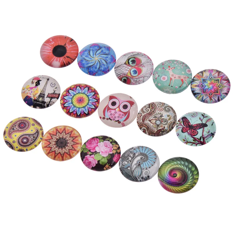 70 шт./лот 25 мм мозаичная печатная картина стекло полукруглый купол Кабошоны