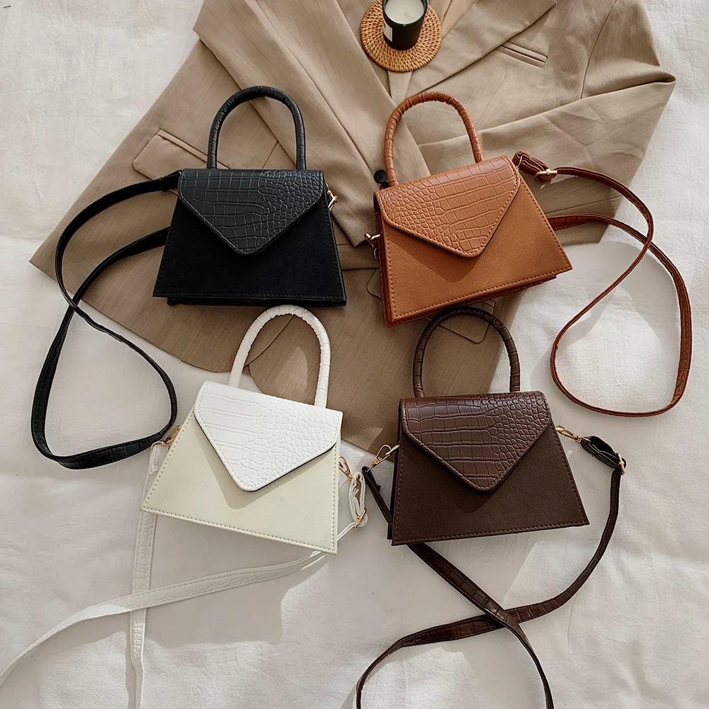 

Популярная простая Женская Повседневная сумка через плечо, портативные сумки-тоуты с принтом аллигатора на цепочке для женщин, однотонные ...