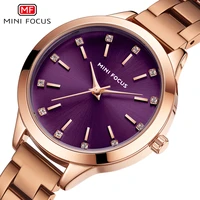 mini focus women watches purple dial waterproof stainless steel top luxury fashion ladies quartz watch relogio feminino montre