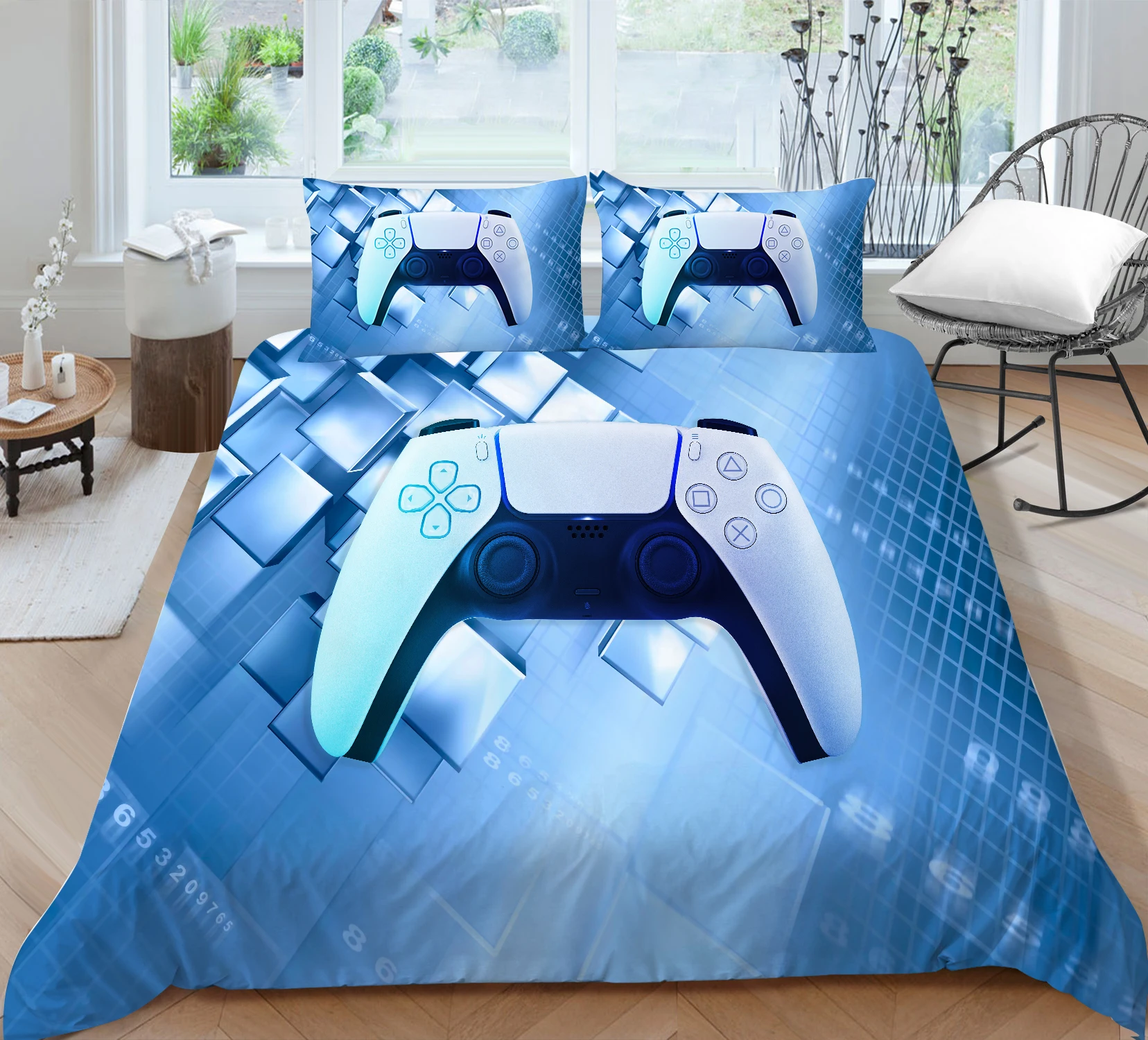 

Cartoon Colorful Gamepad Printing Bedding set Quilt cover with pillowcases All sizes Bedroom Decor Home Textiles Drop shipping