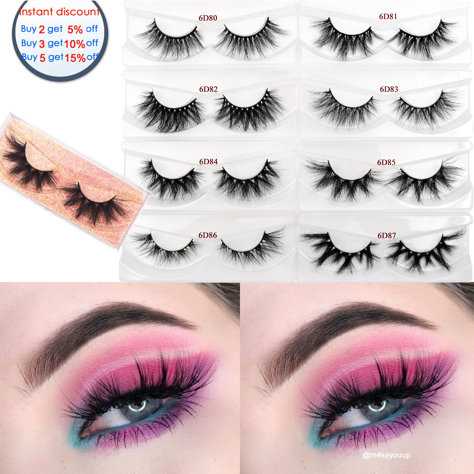 

Eyelashes 3D Mink Lashes Luxury Handmade Mink Eyelashes High Volume Lashes Cruelty Free Mink False Eyelashes Upper Lashes Makeup