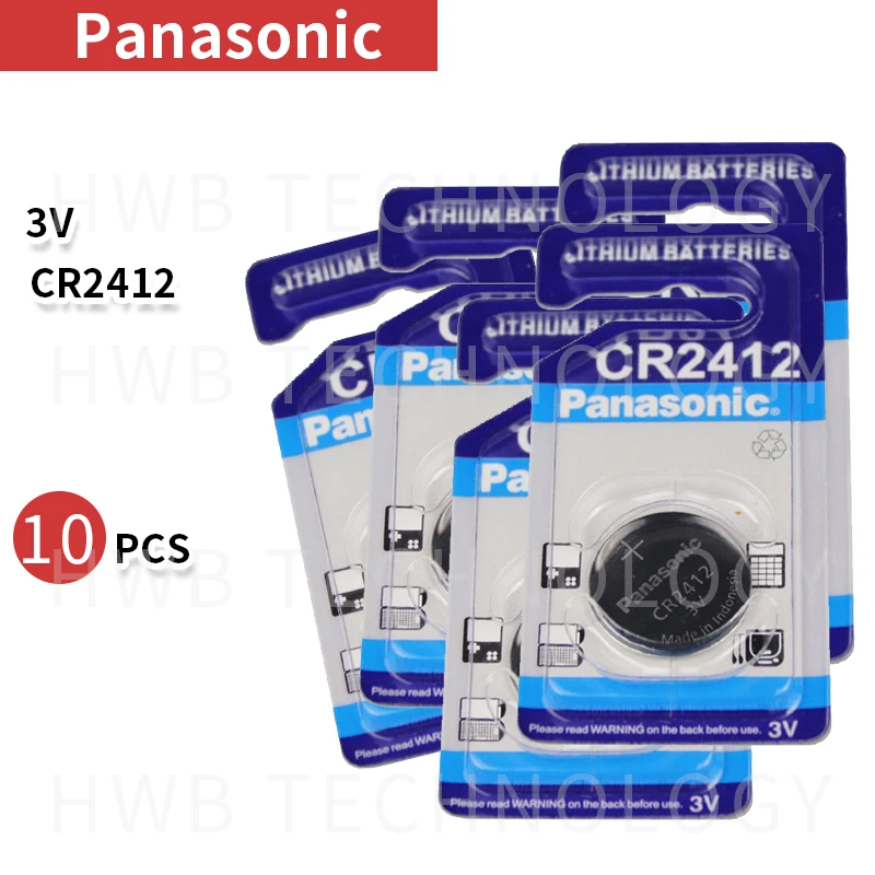10 шт. 100% оригинал новинка для Panasonic CR2412 3 в литиевая монета часы брелоки батарея