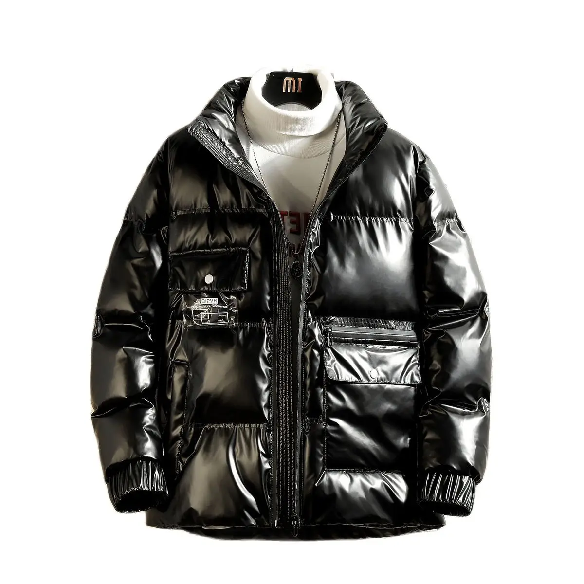 Мужская зимняя хлопковая куртка Белая Яркая стеганая одежда мужское Трендовое