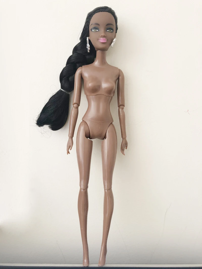 Dark brown doll 7 1 шт. пластиковая 11 шарнирная черная Обнаженная Кукла тело 29 см обнаженное Африканское тело с головой для 1/6 кукла DIY аксессуары для игрушечной куклы подарок - Цвет: Dark brown doll 7