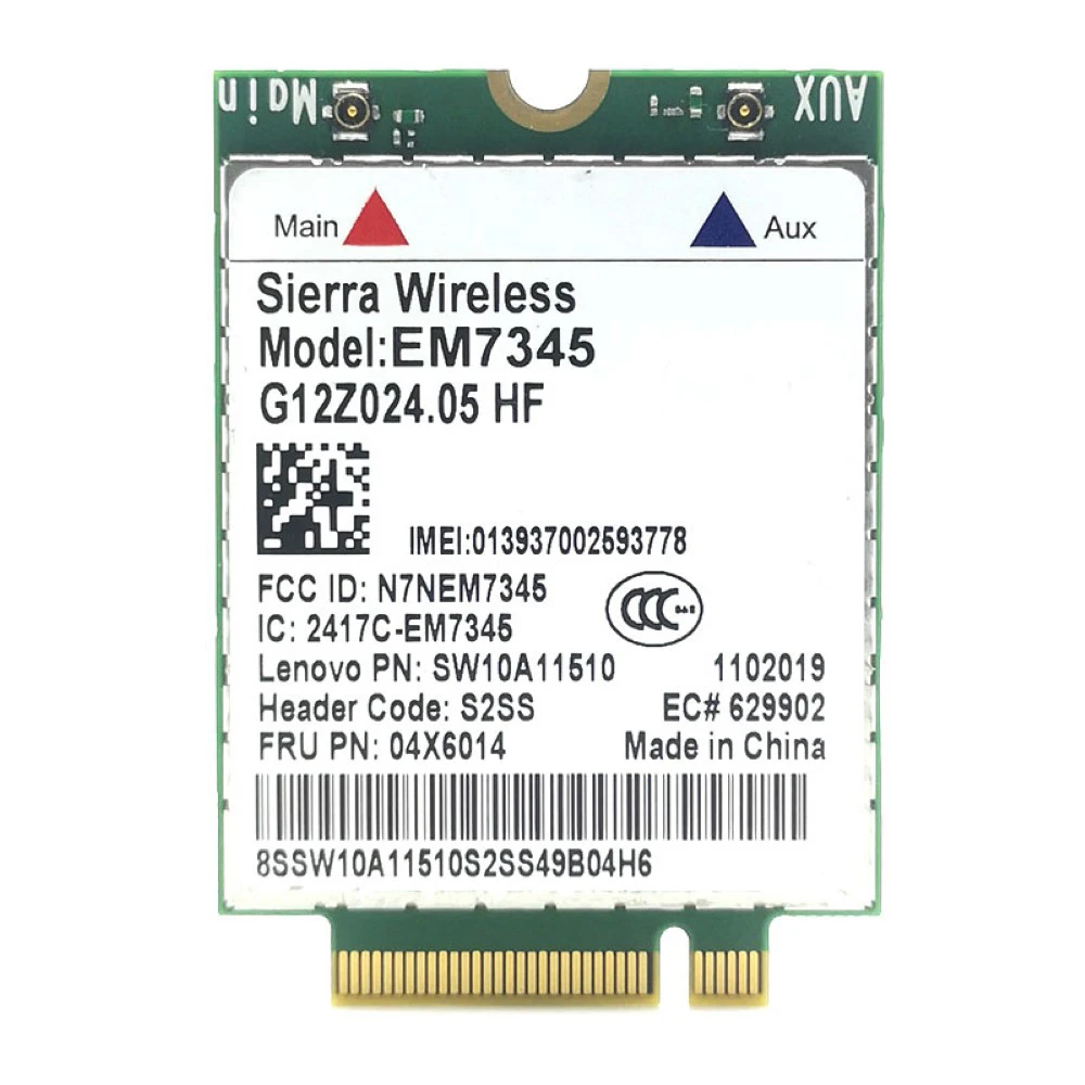 

EM7345 LTE 4G модуль, беспроводная сетевая карта FRU 04X6014 NGFF M.2 WWAN карта для Lenovo Thinkpad T450 X250 X240 T440 L440