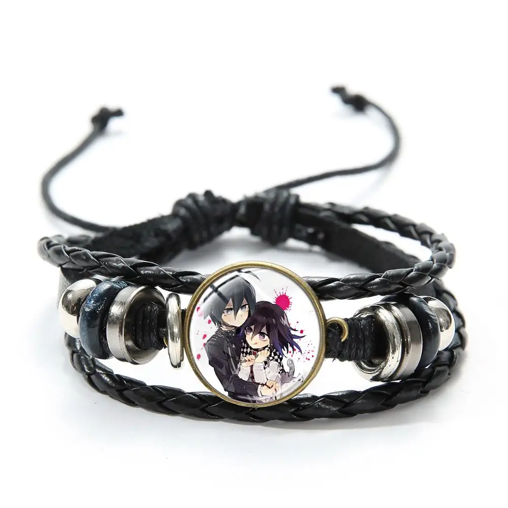 Style 7 SIAN Cool Game рисунок Собранный тканый кожаный браслет Dangan Ronpa Danganronpa V3 Akamatsu Kaede художественный узор стекло драгоценный камень браслеты - Окраска металла: Style 7