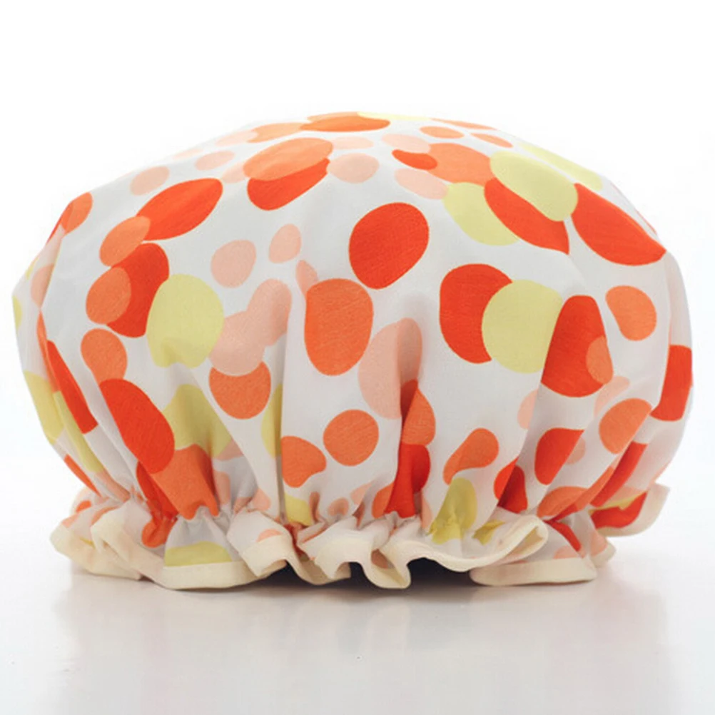 

Elastic Shower Caps For Ladies Girl Hat Hair Bath Spa Salon Shower Caps Lovely Heart Flower Dot Printing Waterproof Shower Cap