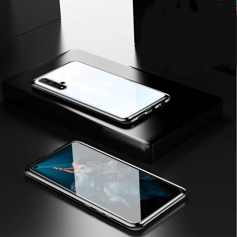 Роскошный Магнитный адсорбционный чехол для huawei Honor 20 S, металлическая рамка, Doubl, боковая стеклянная крышка, Honor20S, защитный чехол для телефона, оболочка