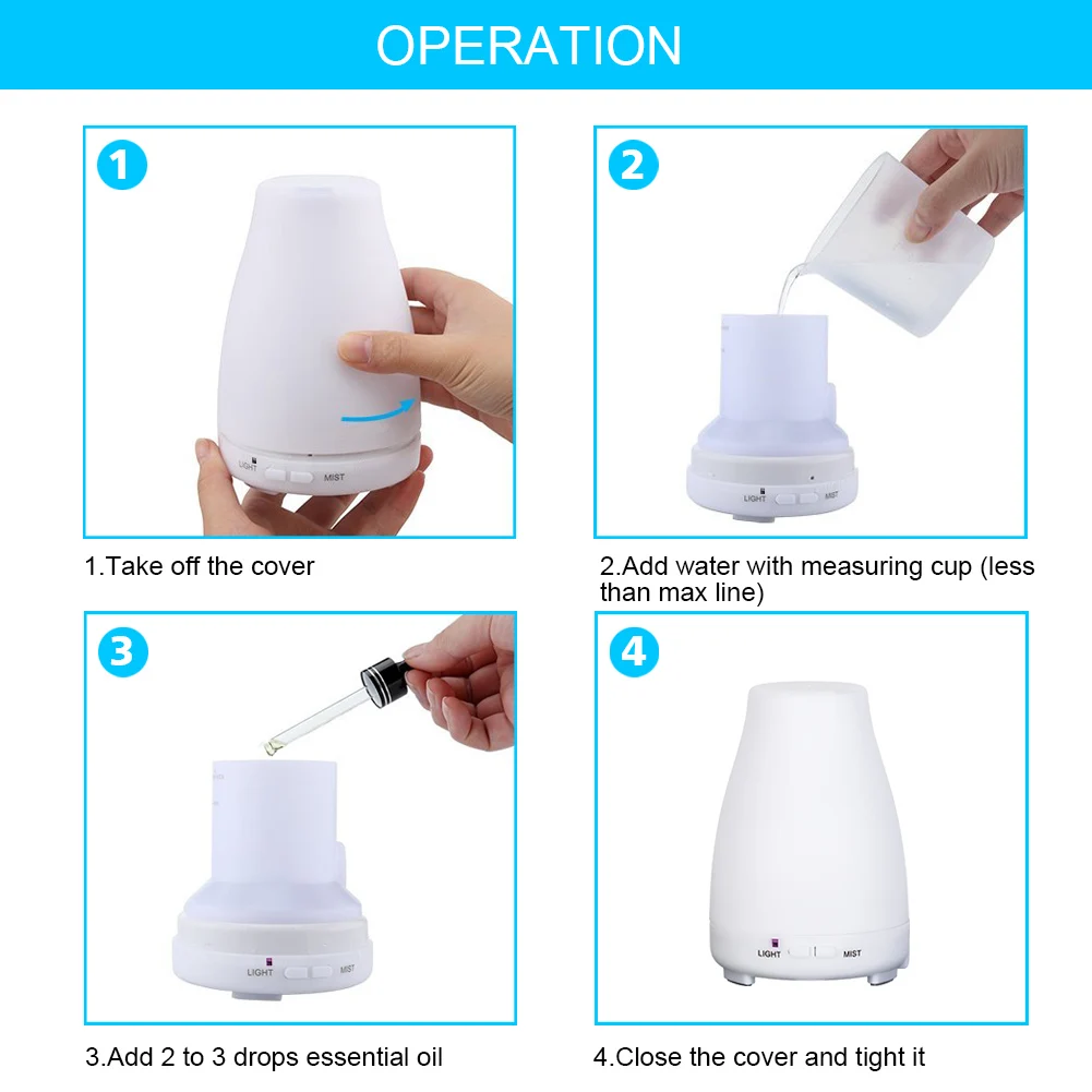 

Household Facial Steamer Mute Ultrasonic Humidifier Aroma Diffuser Ultrasonic Aroma Diffuser 7 Color Led Changing Humidifier