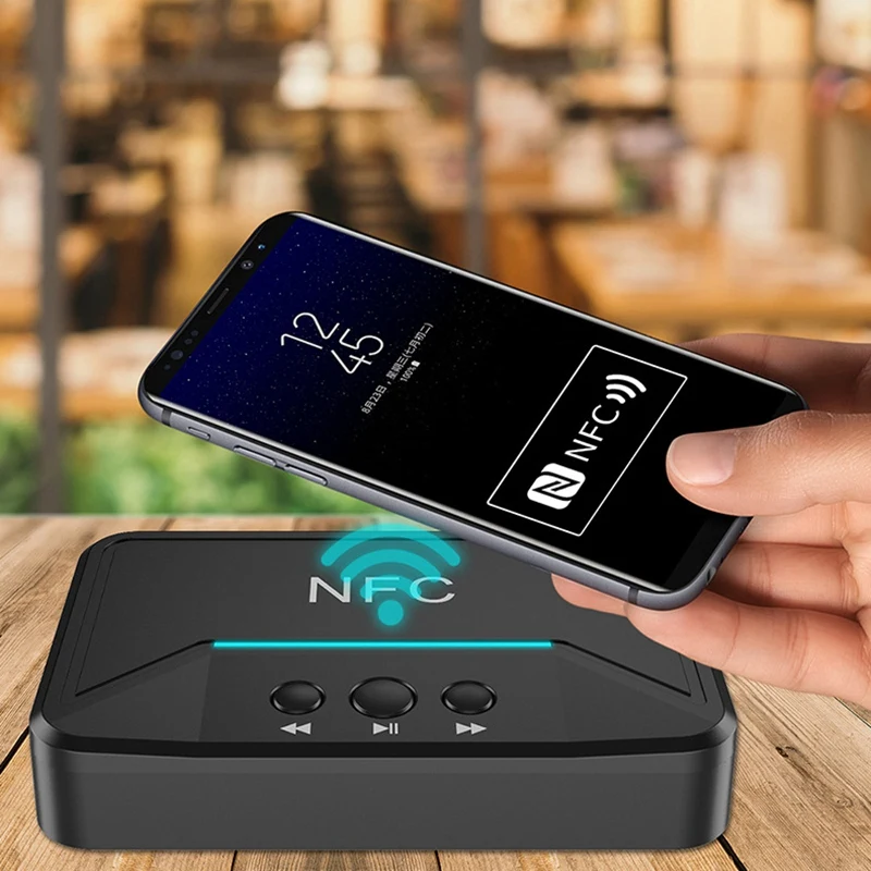 

Bluetooth Receiver NFC/USB Disk Music Reading Stereo Wireless Adapter 3.5mm AUX/RCA Car Speaker Bluetooth Audio Receiver