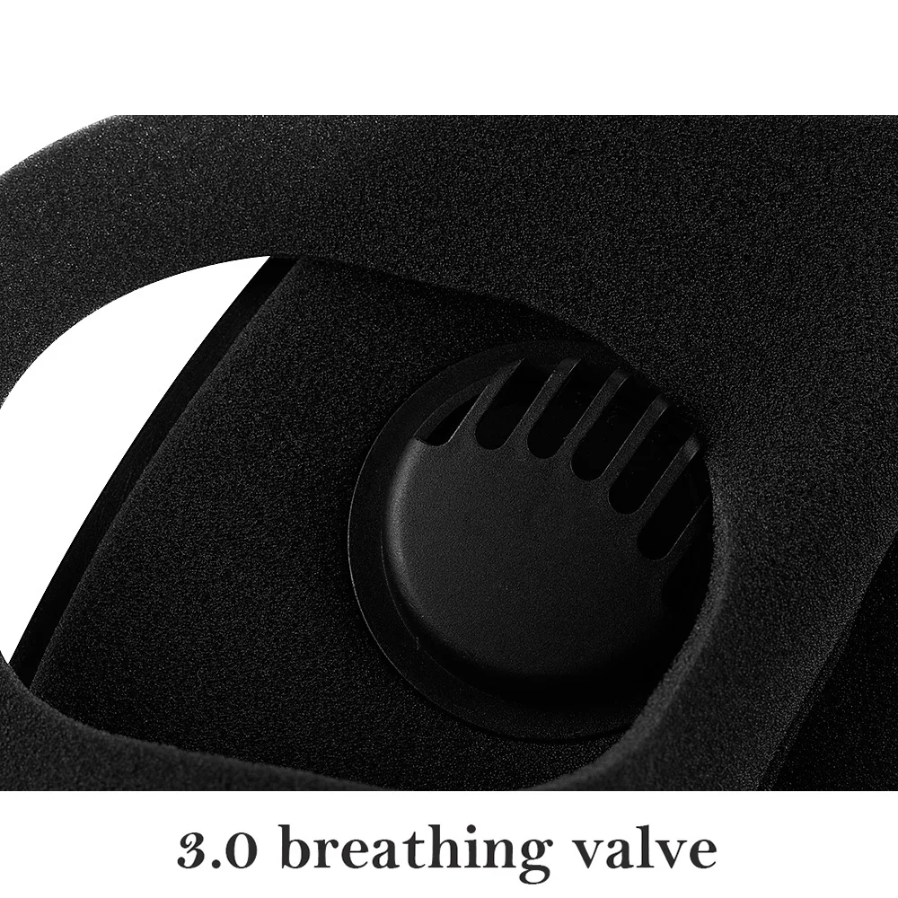 

Unisex Black Mask With PM2.5 Breathing Filter Valve Face Mouth Masks Reusable Prevent Dust Pollution Protective Masks