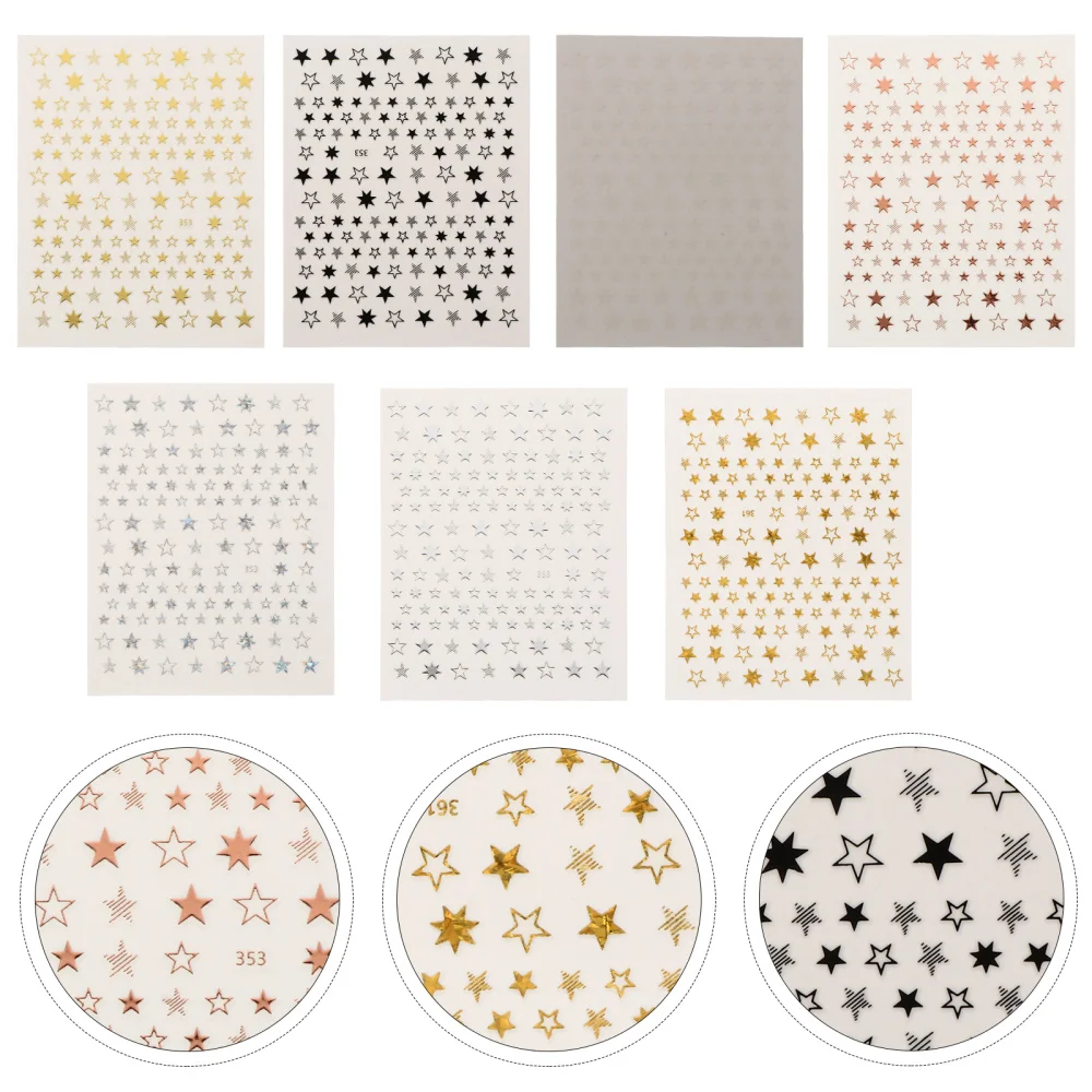 

7pcs Creative Star Nail Art Stickers DIY Manicure Decors Decorative Nail Decals