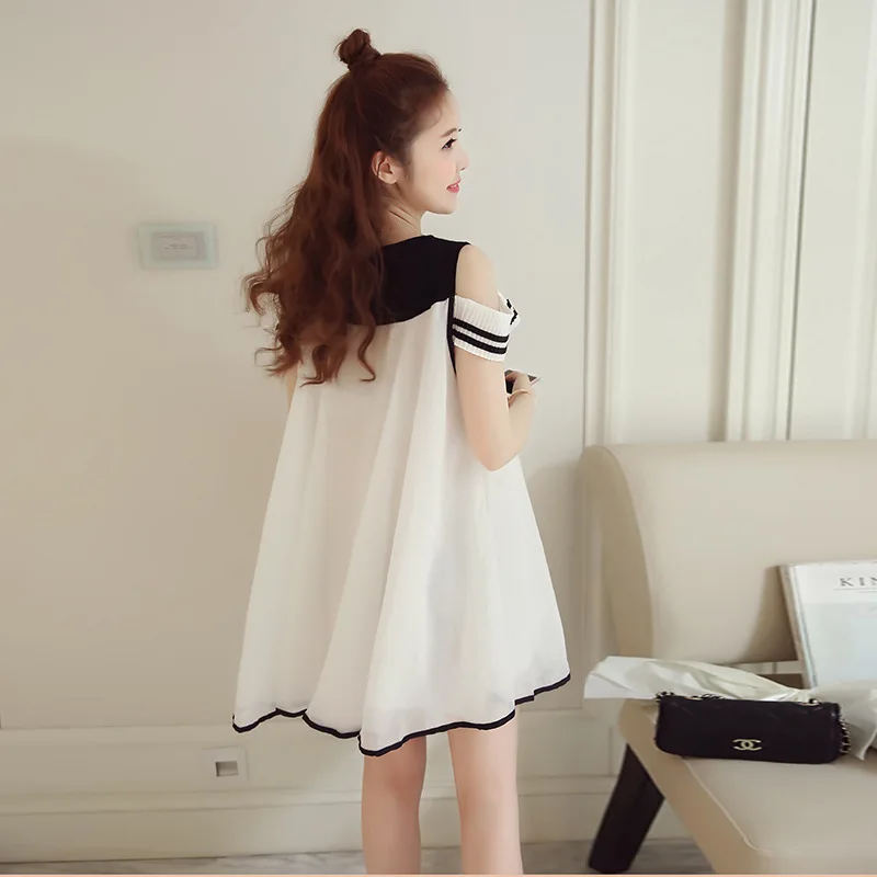 Летние платья для беременных с открытыми плечами трапециевидные мам Одежда