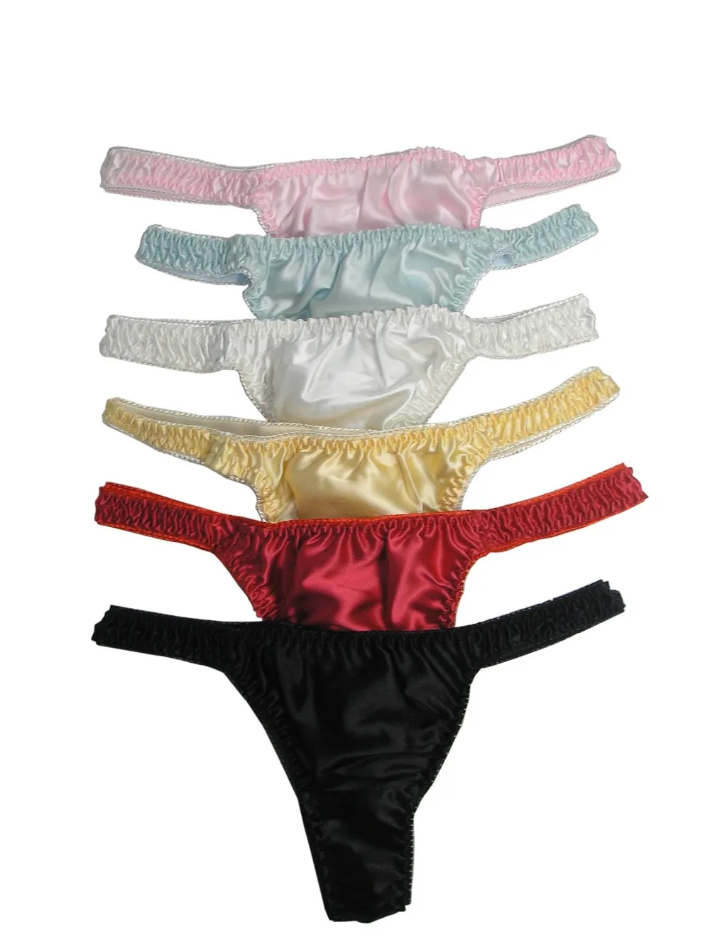 Стринги женские из 100% натурального шелка 6 пар | Женская одежда