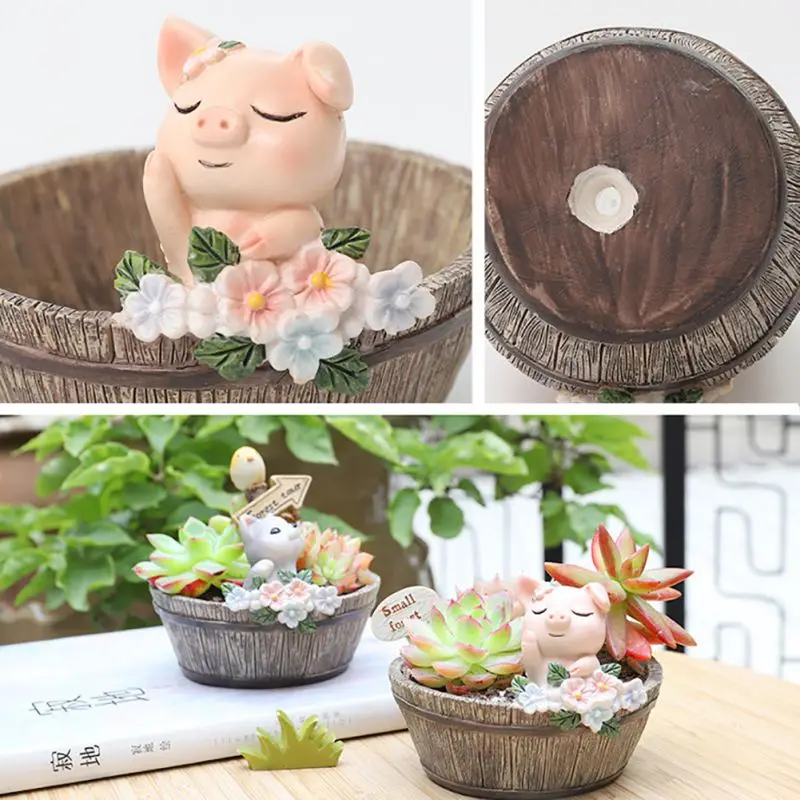 

Flowerpot American country style juicy flowerpot resin mini flowerpot cute animal meat