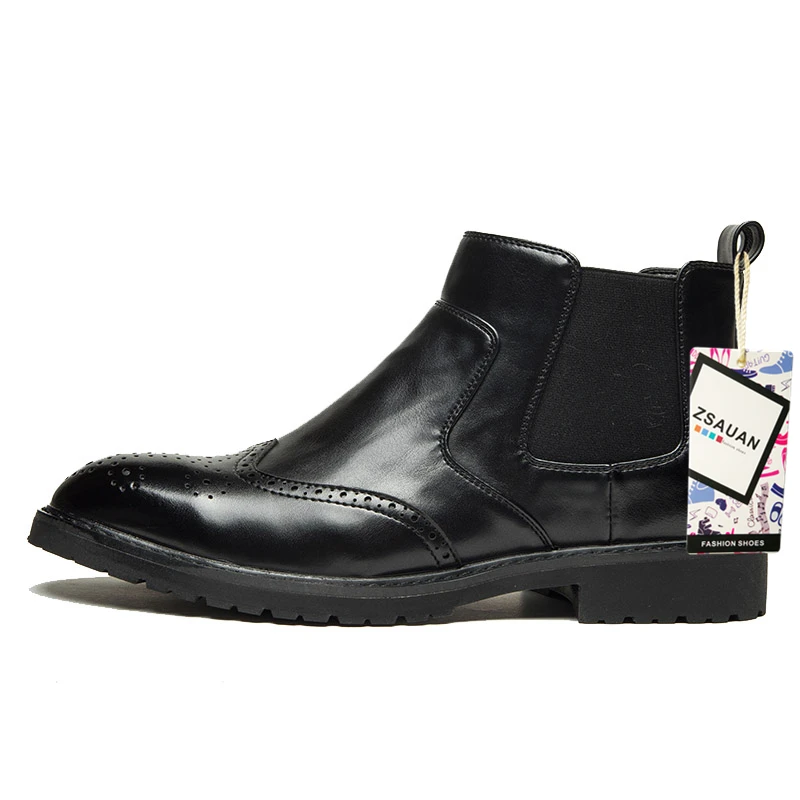 Мужские ботинки челси ZSAUAN из искусственной кожи с острым носком для вечерние НКИ