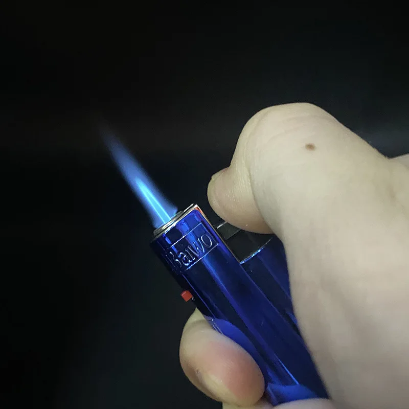 

Butane Gas Lighter Blue Flame Windproof Galvanized Iron Shell Compact High Quality Cigarette Lighter Men's Small Accessories