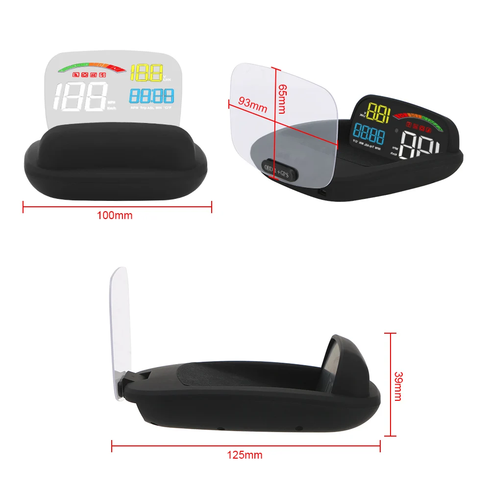 Автомобильный GPS проекционный Спидометр C800 OBD2 + HUD об/мин Напряжение зеркало