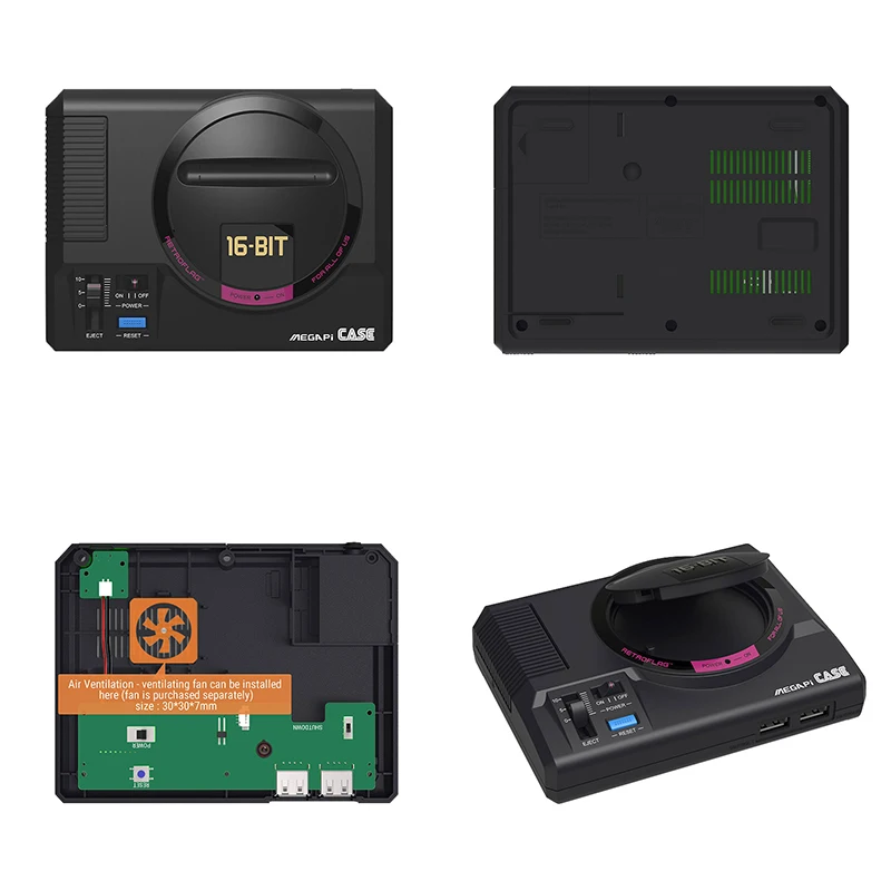 Чехол Retroflag MEGAPi M + Классический игровой контроллер USB адаптер питания вентилятор