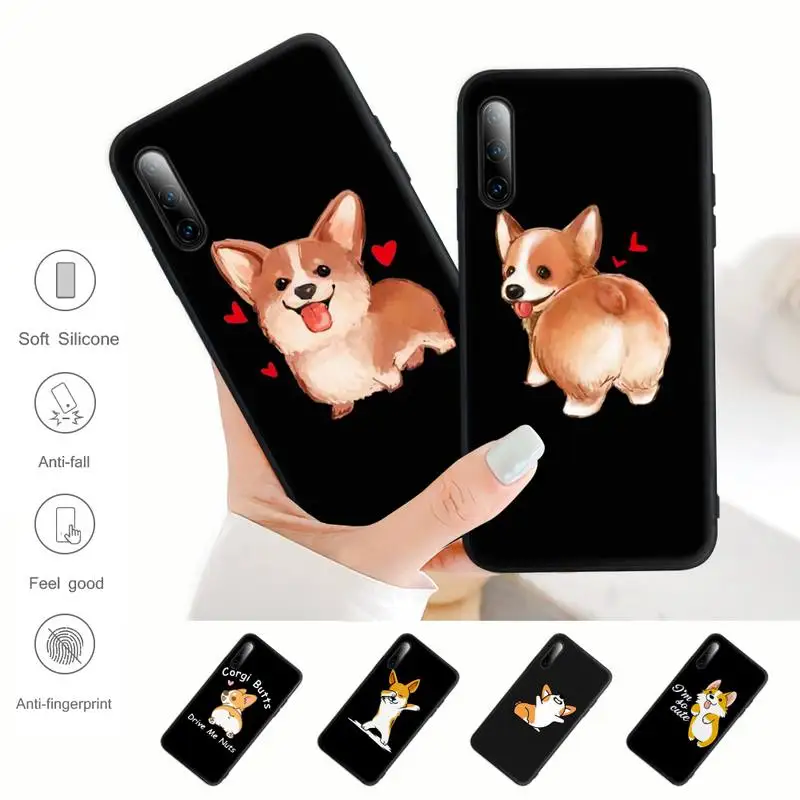 

Cute Cartoon Corgi Dog Silicone Mobile Phone Cover Case For Samsung A51 A71 A50 A21 A20 A20E A31 A30 A40 A70 A01 A10 A11 A30S