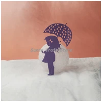 the scene of a little girl with an umbrella metal cutting dies for scrapbooking album cardmaking embossing paper diy new 2021