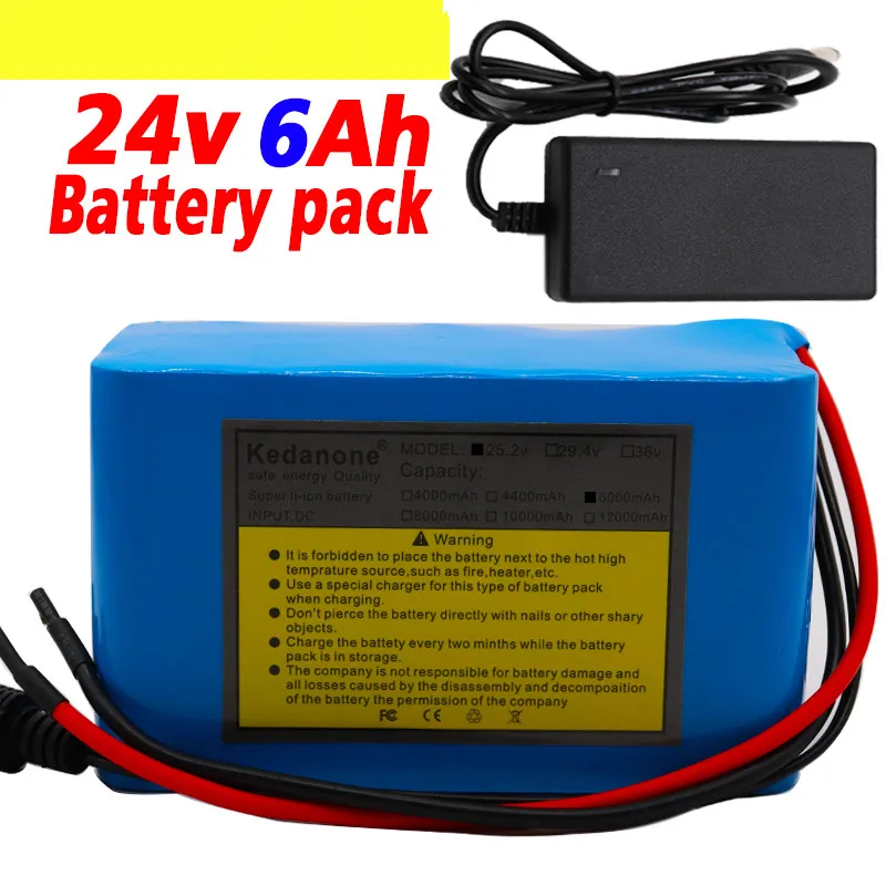 24V 6Ah 6S3P 18650 аккумулятор, литиионый аккумулятор, 25,2 v 6000mAh Электрический велосипед мопед/Электрический/литий-ионный аккумулятор+ зарядное устройство