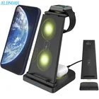 Беспроводное зарядное устройство Qi, 15 Вт, 3 в 1 для iPhone 13, 12, 11 Pro, XS, XR, X, 8, быстрая зарядная станция для Apple Watch 7, 6, 5, 4, 3, 2 AirPods Pro