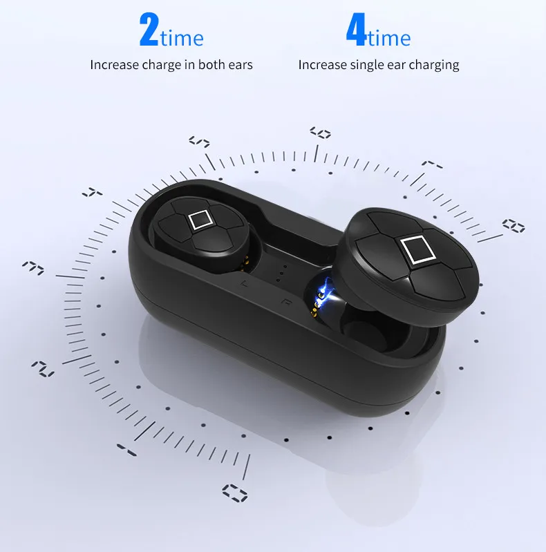 V5 2019 Новинка TWS Bluetooth наушники 5 0 светодиодный 3D стерео Музыка беспроводные