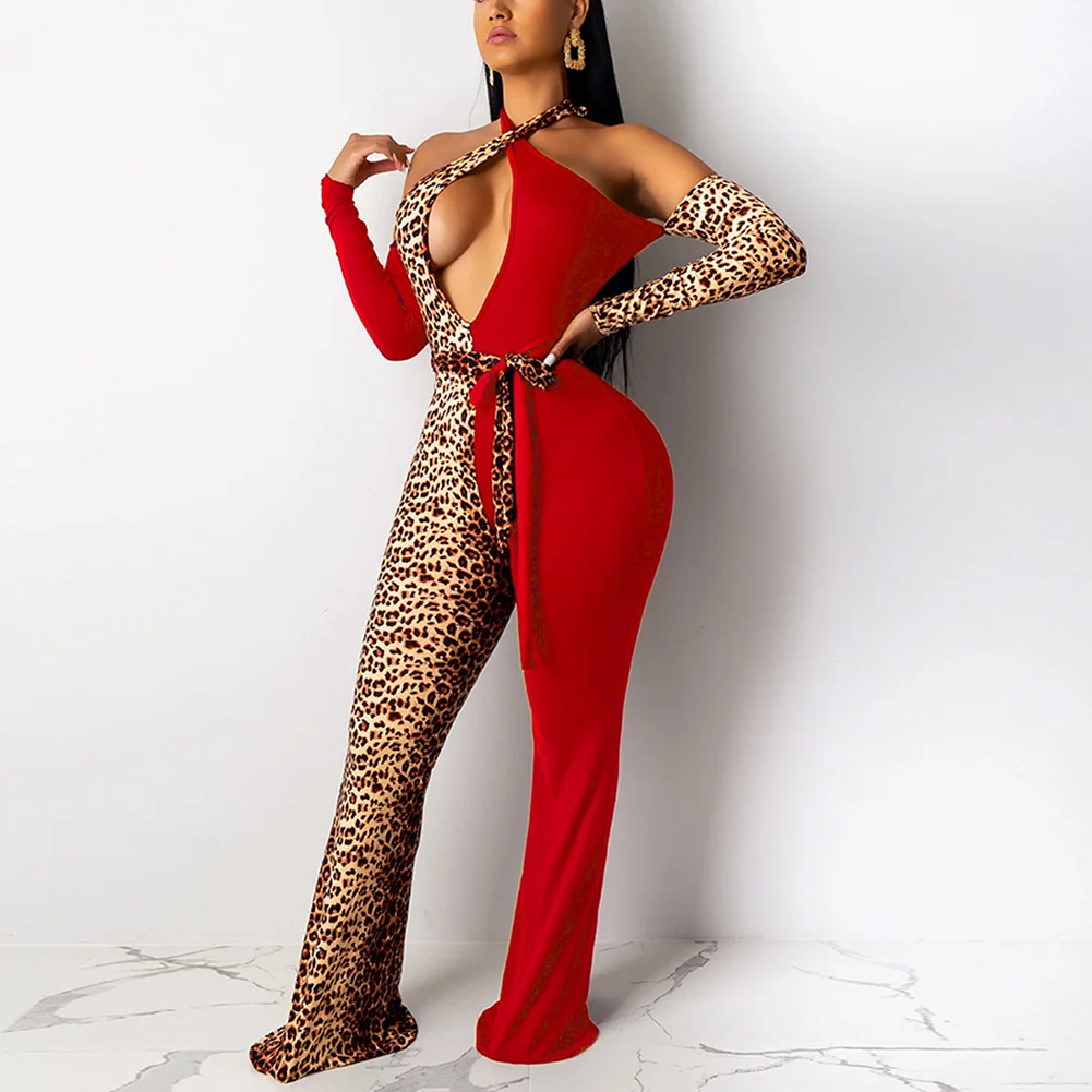 Fadzeco женский сексуальный глубокий v образный вырез Облегающий комбинезон