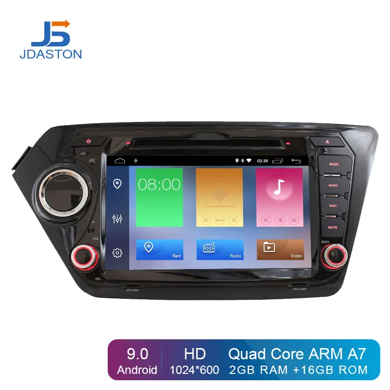 Автомобильный DVD плеер JDASTON Android 9 0 для Kia k2 RIO 2010 2011 2012 2013 2015 Автомобильная