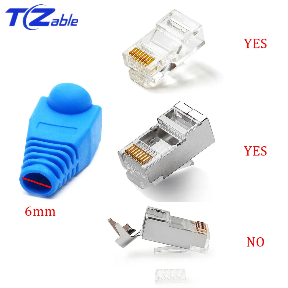 100 шт. сетевой обтекатель RJ45 разные цвета CAT5E CAT6 кабель Ethernet сброс натяжения