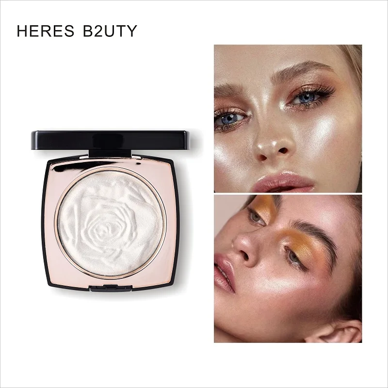 

HERES B2UTY Shimmer Highlighter Powder Palette Face Contouring Makeup Highlight Face Bronzer Highlighter Brighten Skin 3 Colors