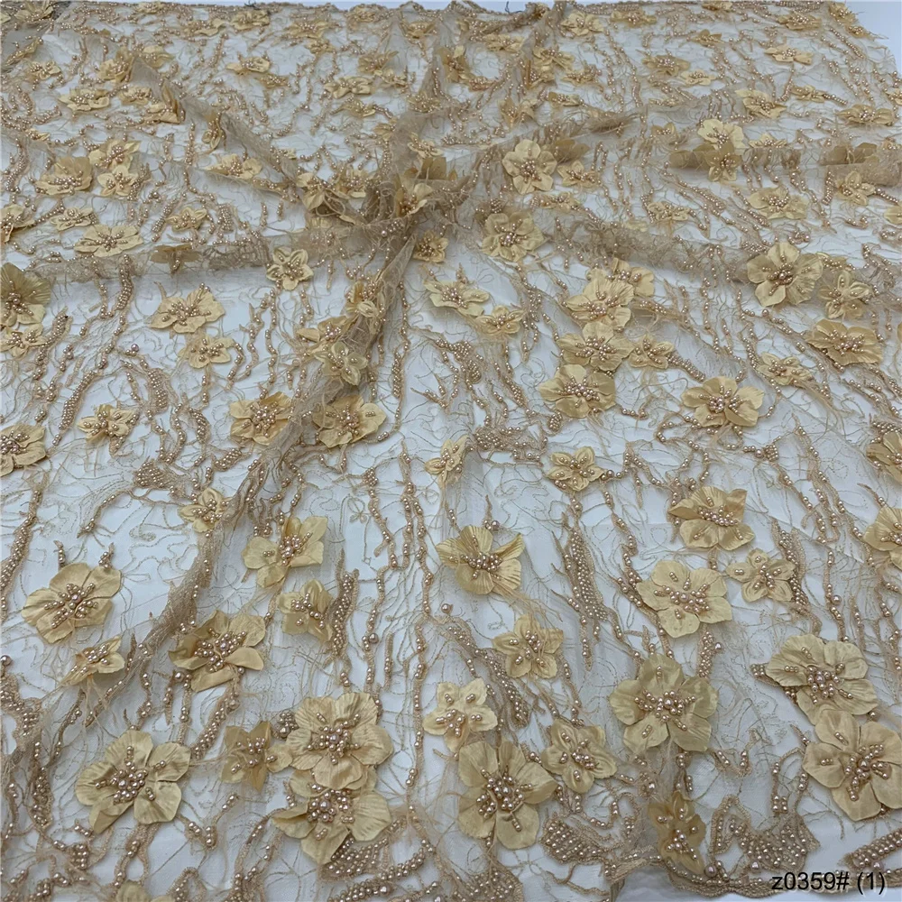 

2022 высококачественное стандартное французское платье из гипюра для свадебной вечеринки, с бусинами, 5 ярдов