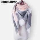GROUP JUMP брендовый Модный зимний шарф женский треугольный теплый шарф для женщин Клетчатое одеяло кашемировые шарфы оптовая продажа Прямая поставка