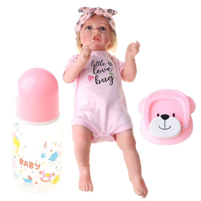 

23In Looking Lifelike Realistic Baby Silicone Newborn Care Easy Washable Toy for Children and the Elderly