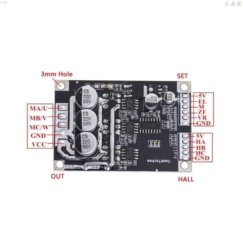 15A 500 Вт DC12V 36V бесщеточный контроллер скорости двигателя BLDC плата драйвера с
