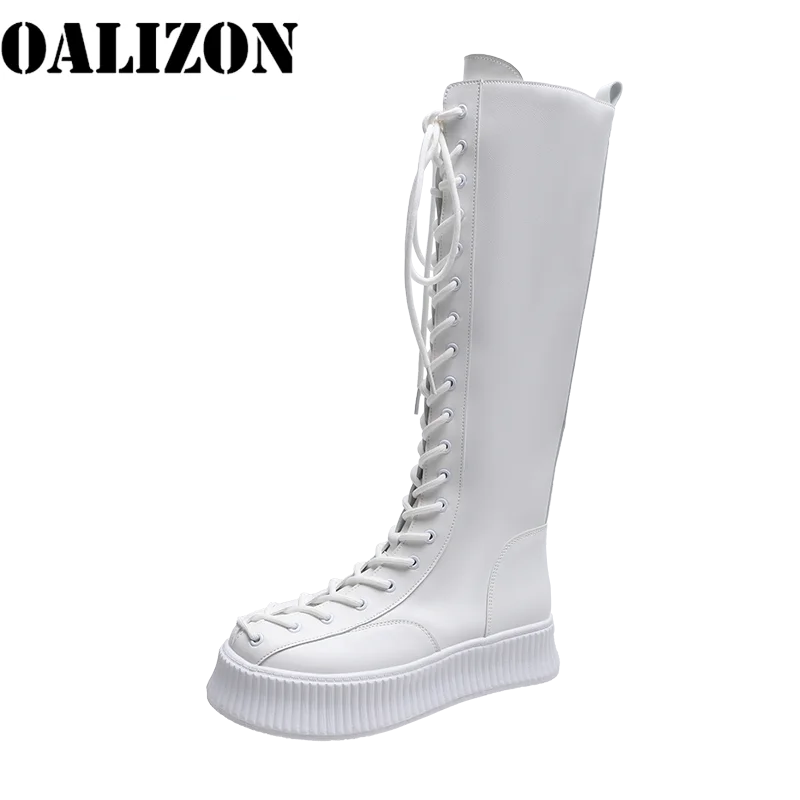 

Mid Heels Shoes Women 2021 Winter Warm Snow Lace Up Gladliator Motorcycle Boots Sexy Pumps Knee-length Chelsea Platform Botas