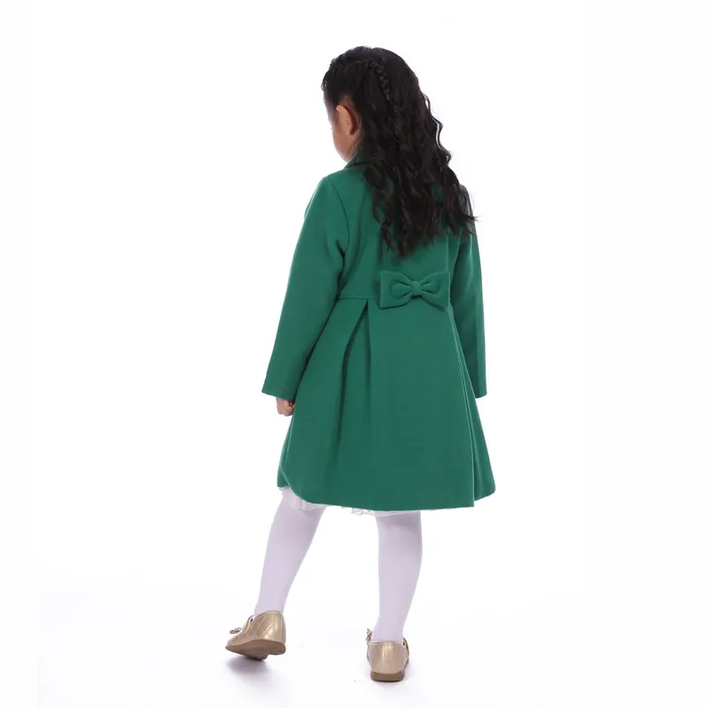 Осенне-зимнее теплое зеленое пальто для девочек весенняя одежда верхняя детские