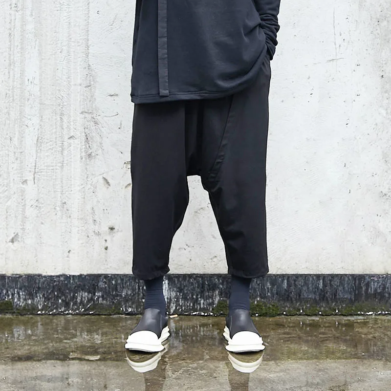 Брюки мужские с перекрестными штанинами уличная одежда в стиле хип хоп панк