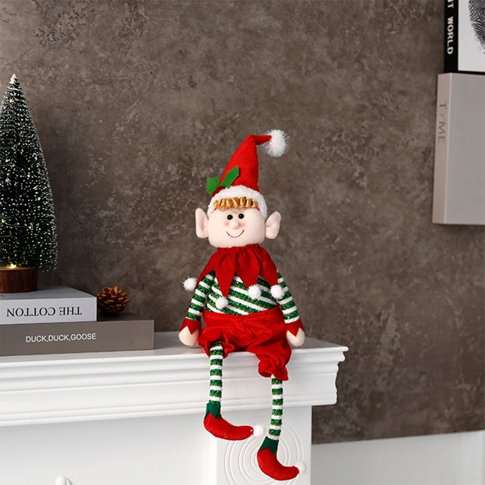 33/55 см красно-Зеленые искусственные плюшевые украшения для новогодней елки