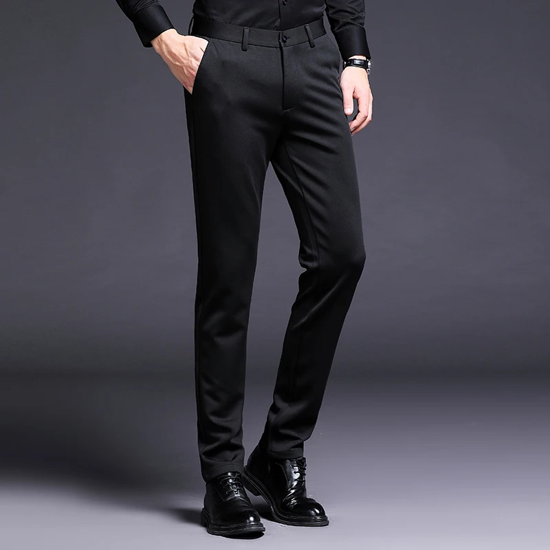 Мужские прямые брюки классические повседневные длинные средней длины для весны