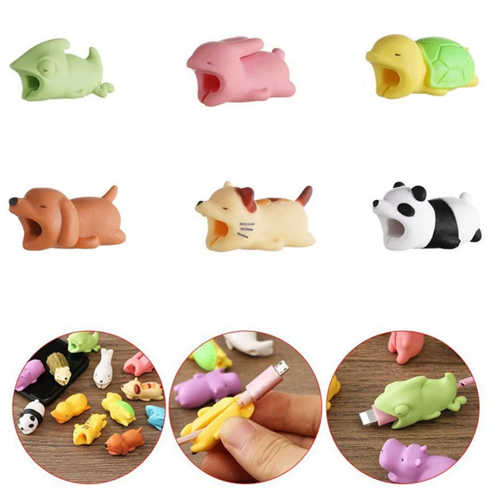 Данные кабель защита рукав намотки милые животные протектор для мобильного