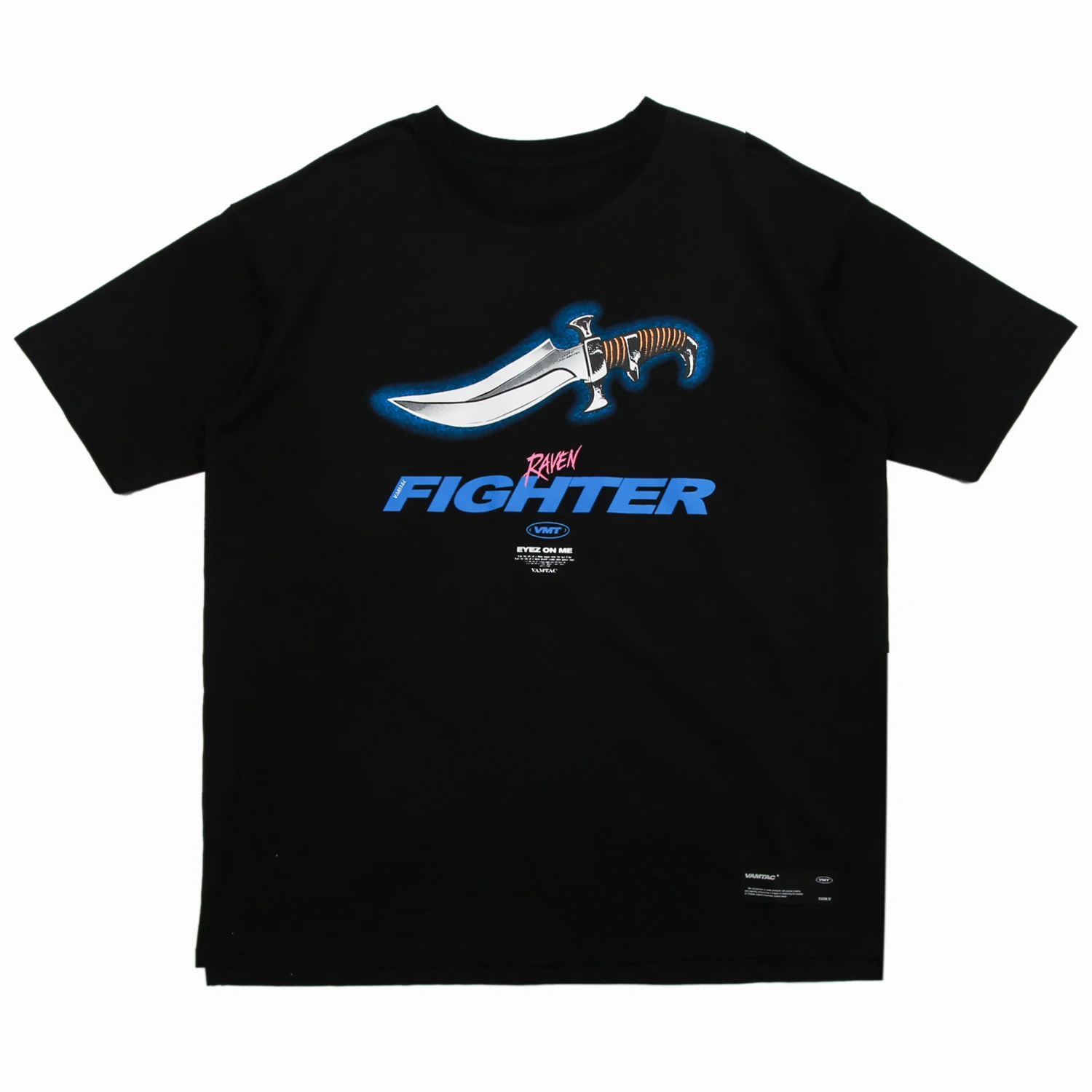 Футболка мужская с надписью и принтом кинжала модный Свободный Повседневный