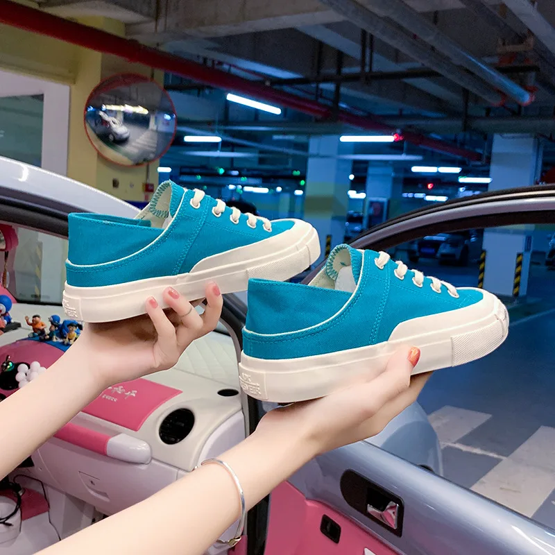 In the summer of 2021 the new tide of ins canvas shoes female two wear han edition 8539 sneakers children lazy leisure shoes
