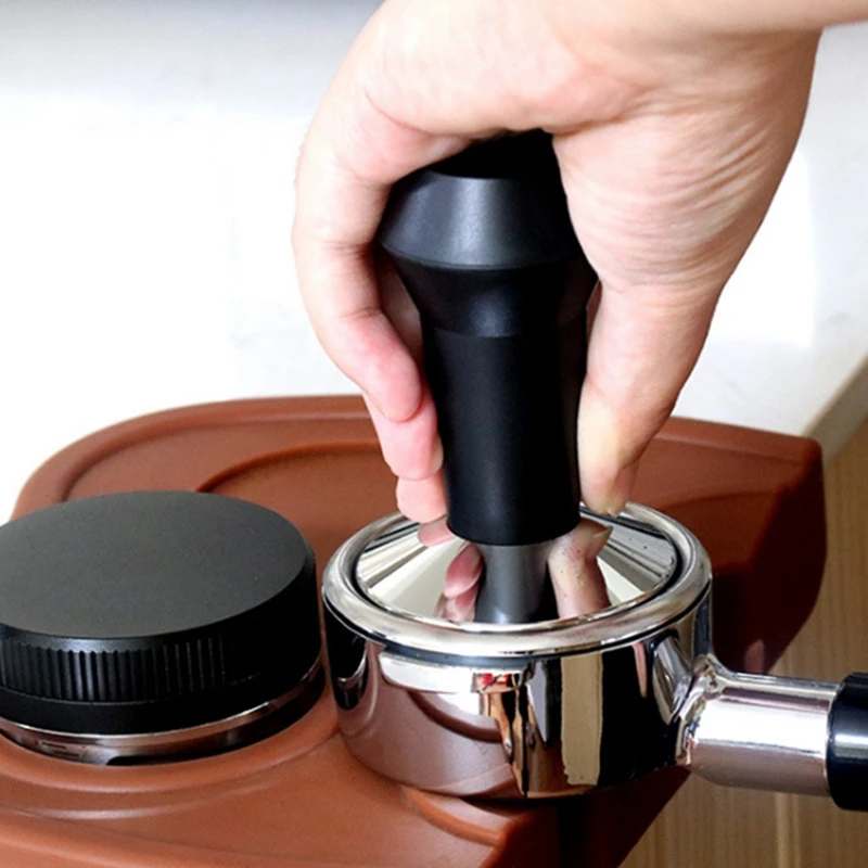 

Espresso Coffee Tamper Black Stainless Steel ABS Handle Machine Press Flat Base Barista Maker Accessories 51MM