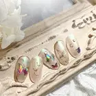 Наклейки для ногтей с изображением лазерной бабочки, декоративные водонепроницаемые и прочные наклейки для ногтей для девушек, 2021 новый полный набор наклеек для ногтей