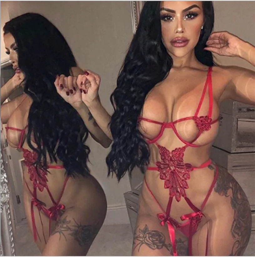 

Sexy Fashion Lace Lingerie Underwear Set Sleepwear Steel Ring Pajamas Garter Sexy Bowknot Thong Lingerie Set нижнее белье